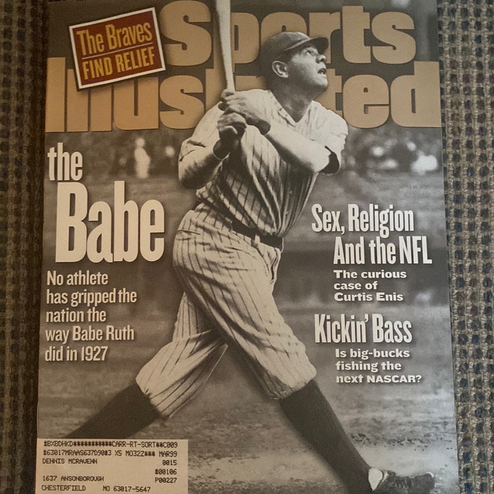 this is a Babe Ruth sports illustrated, 1998 book